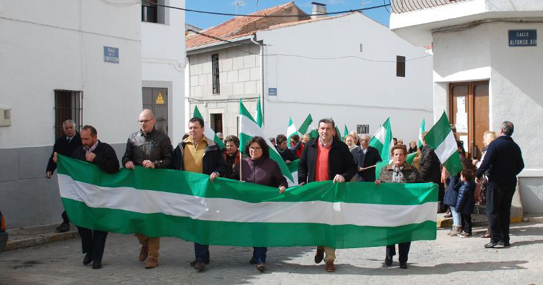 Manifestación en Villaralto con motivo de la celebración del Día de Andalucía