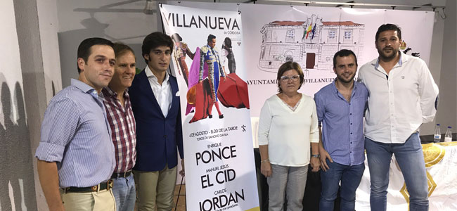 En Villanueva de Córdoba, Ponce y El Cid encabezan el cartel del debut del torero jarote Carlos Jordán
