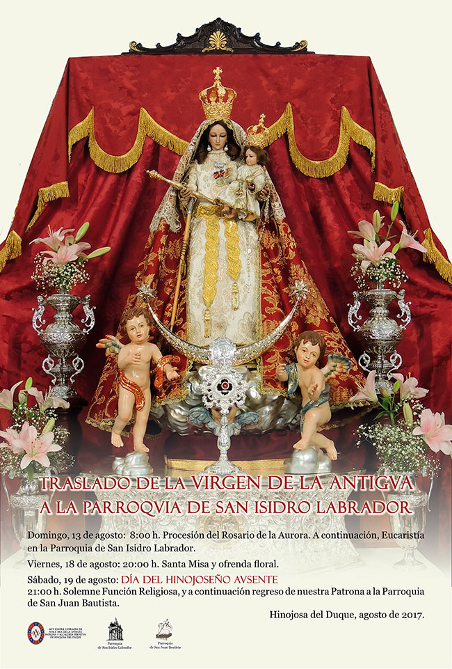 Traslado de la Virgen de la Antigua a la parroquia de San Isidro Labrador, en Hinojosa del Duque