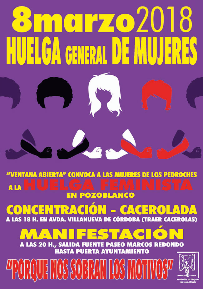 Convocada una manifestación en Pozoblanco y una huelga general de mujeres el día 8 de marzo