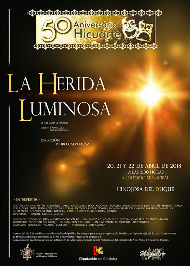 Presentación de la representación teatral 'la herida luminosa' en Hinojosa del Duque