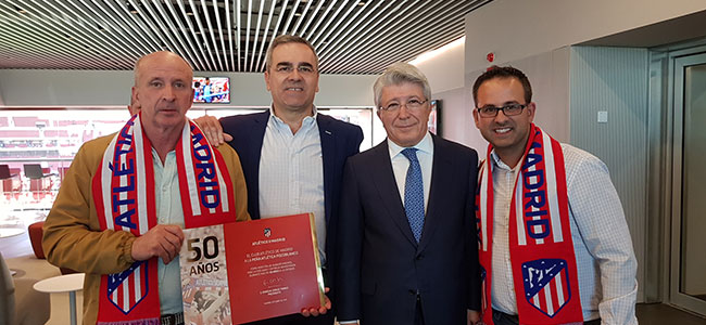 La Peña Atlético de Madrid de Pozoblanco celebra su 50 aniversario con la presencia de Enrique Cerezo
