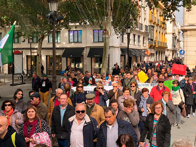 Unas 300 personas se manifiestan en Sevilla para reclamar el cumplimiento de la Ley de Dependencia en Los Pedroches