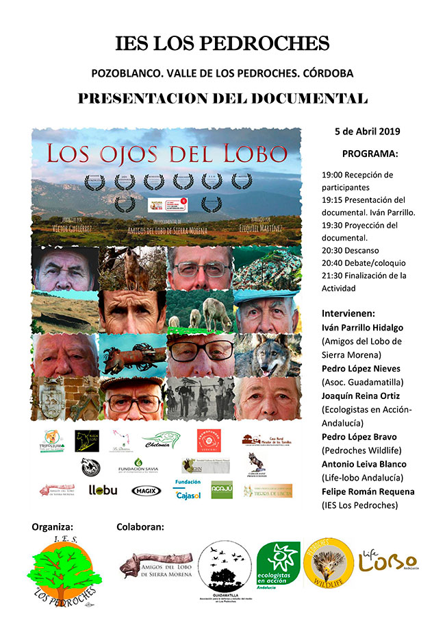 El documental 'Los ojos del Lobo' se proyectará y debatirá en el IES Los Pedroches