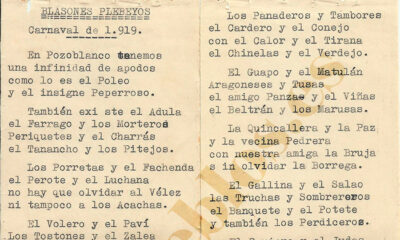 Los apodos de Pozoblanco en una letra de carnaval de 1919