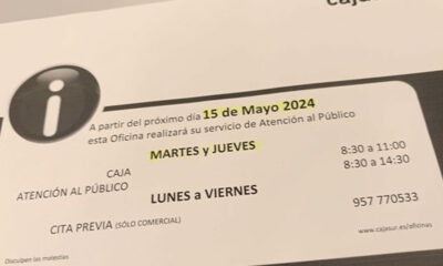 Cajasur sigue con su estrategia de eliminación de oficinas, le toca a Pedroche